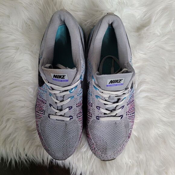 Nike Flyknit Max 620469-005 Women’s Size 7 Running Shoes – Purple Vivid Blue - Picture 3 of 8